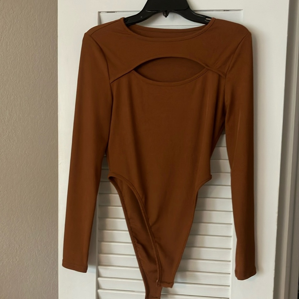 Brown Long Sleeve Bodysuit
